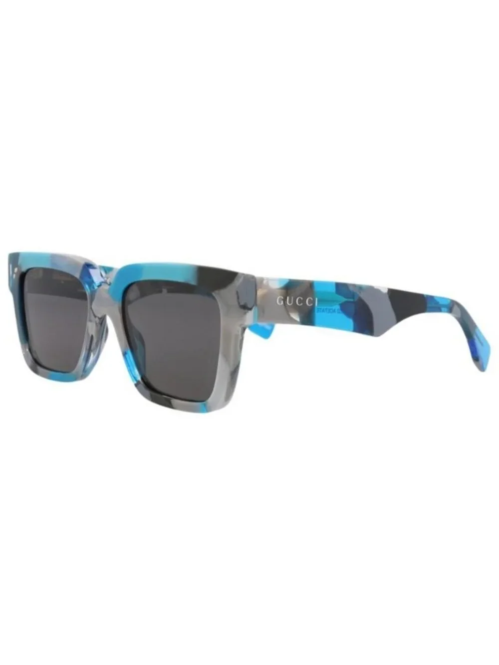 New Gucci Mens Square/Rectangle Blue Blue Grey Fashion Designer Sunglasses